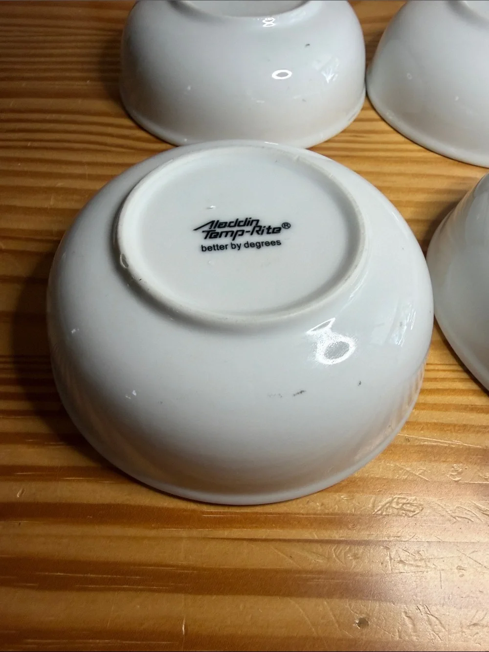 Vintage Aladdin Temp-Rite White Soup Salad Bowls Set of 4 Better By Degrees